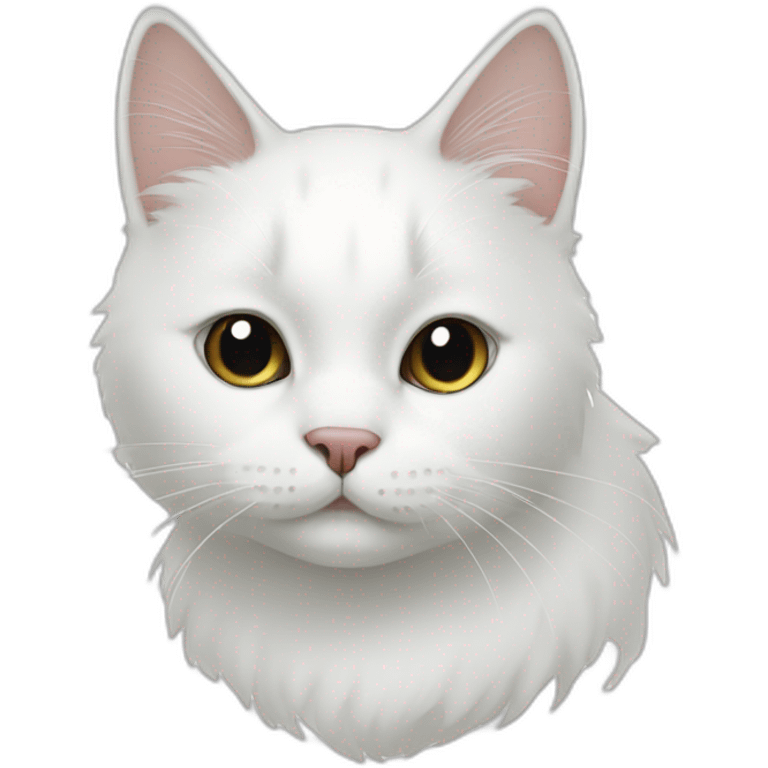 White cat with black splotches emoji