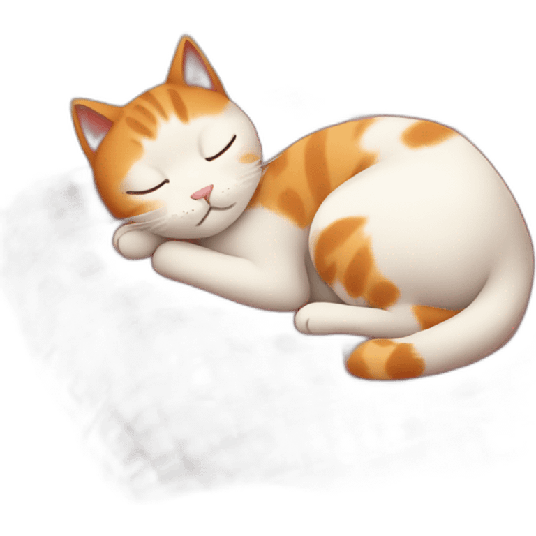 Red hair cat sleeping with plaid  emoji