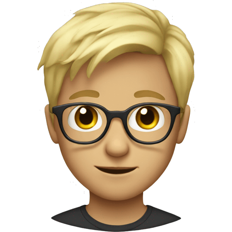 Blonde boy with glasses emoji