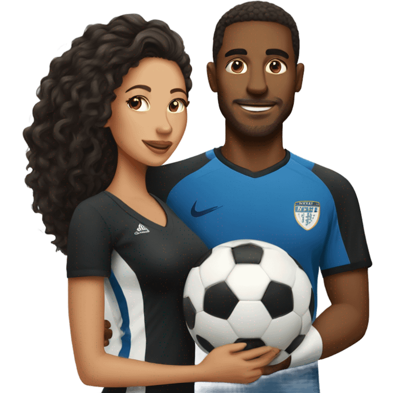 pretty women with her soccer player husband  emoji