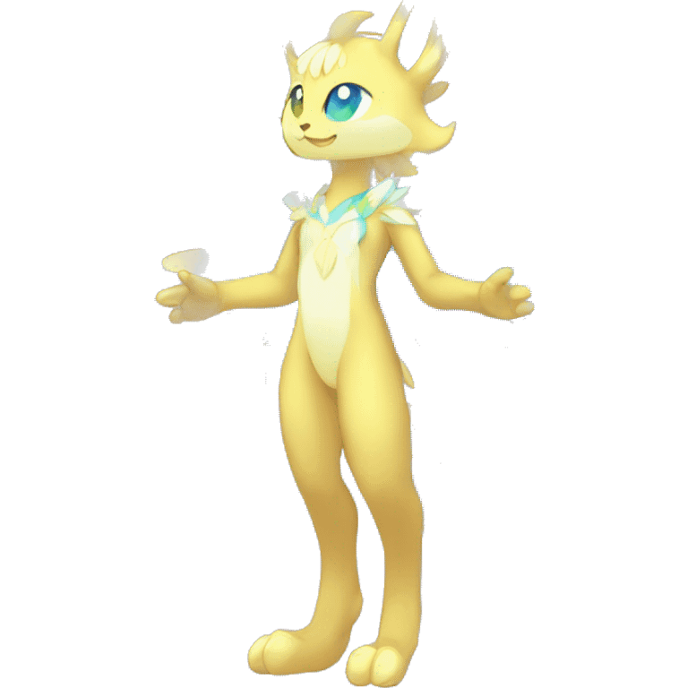 Anthro Sona Colorful Ethereal Pretty Godly Celestial Shiny Fakemon Full Body emoji