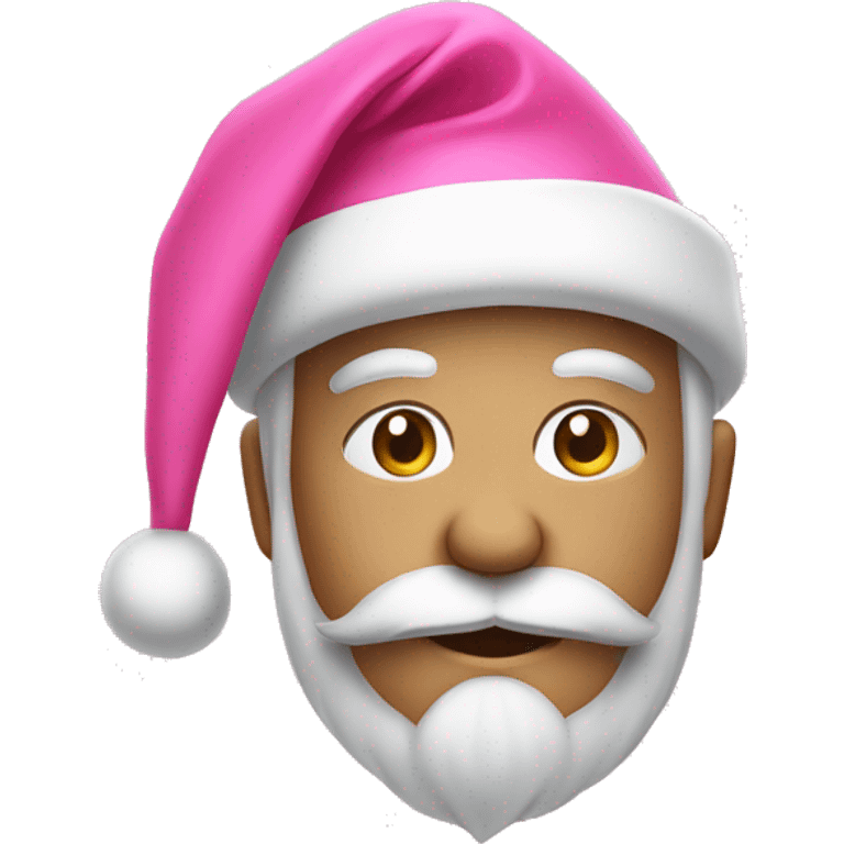 Santa but with a pink hat and a pink bow on it emoji