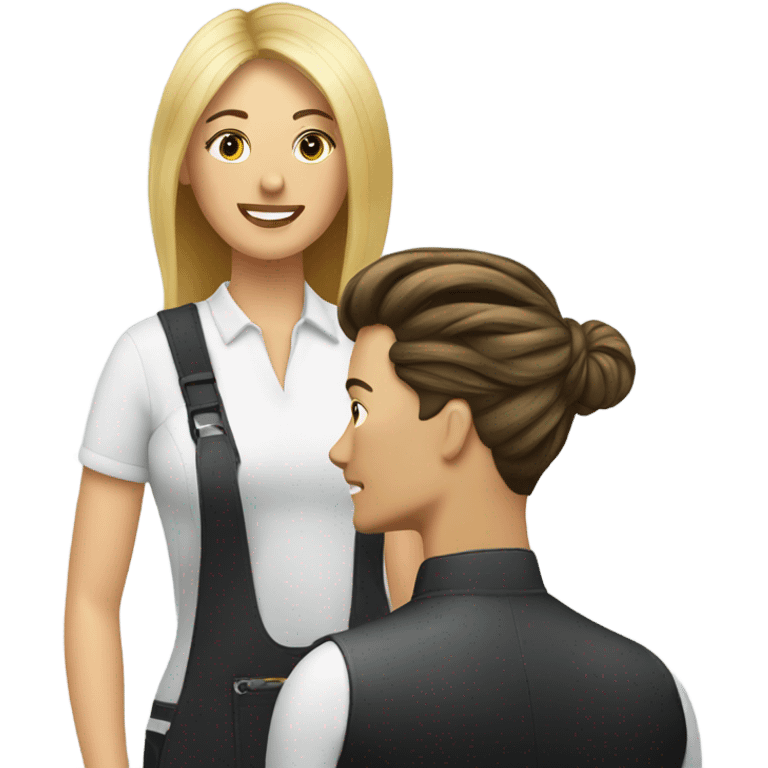 Hair stylist with client  emoji