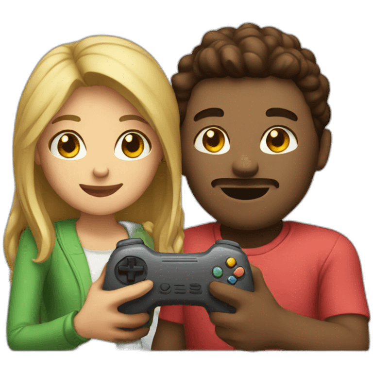 couple playing video game together emoji