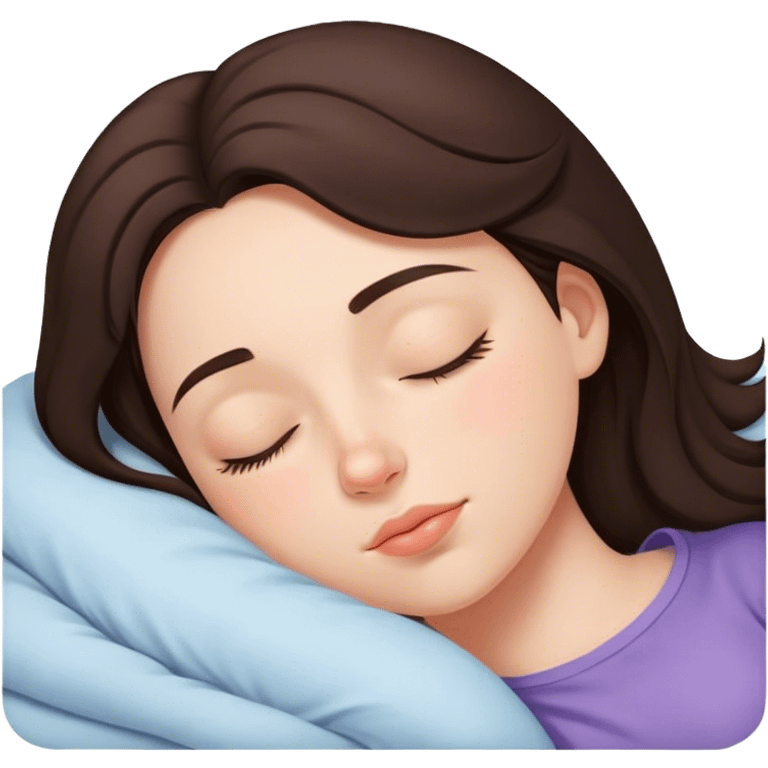 Brunette girl sleepin emoji