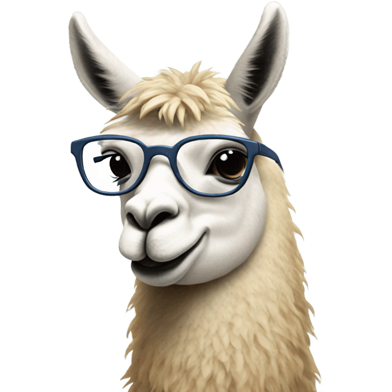 lama with glasses talking on the phone emoji