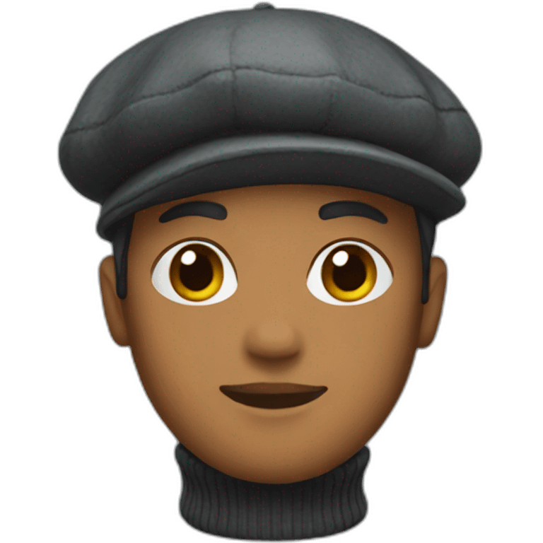 person wearing a turtleneck and beret emoji