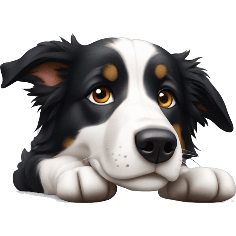 cachorro border collie laying down emoji