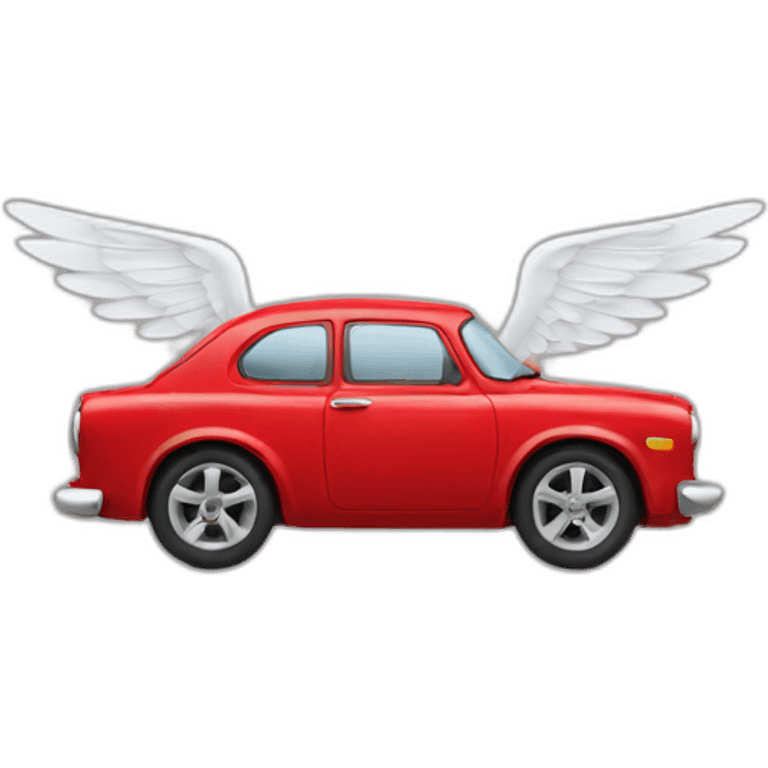 Red car with wings emoji