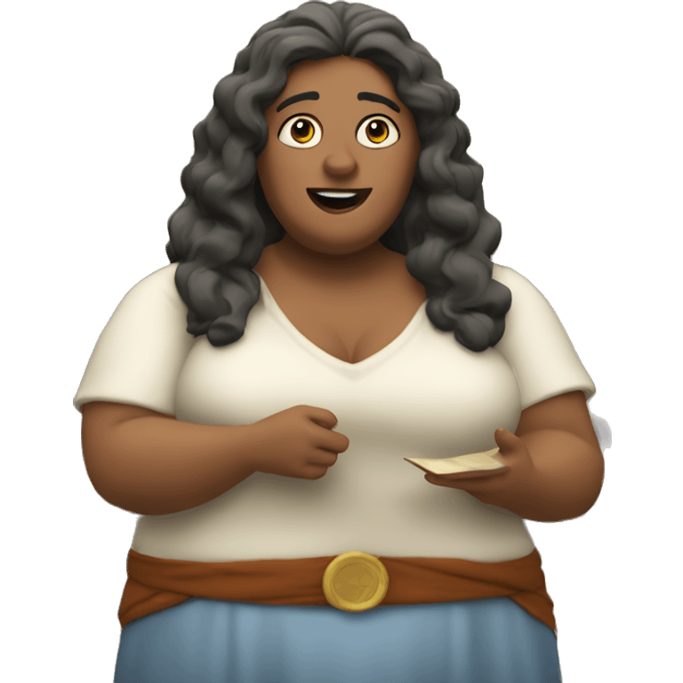 Fat woman teaching a class about The Odyssey emoji