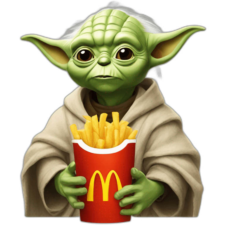 Yoda eats McDonald's emoji