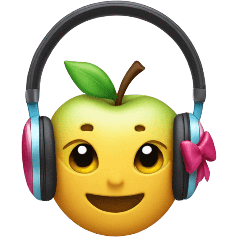 apple headphones with bows emoji