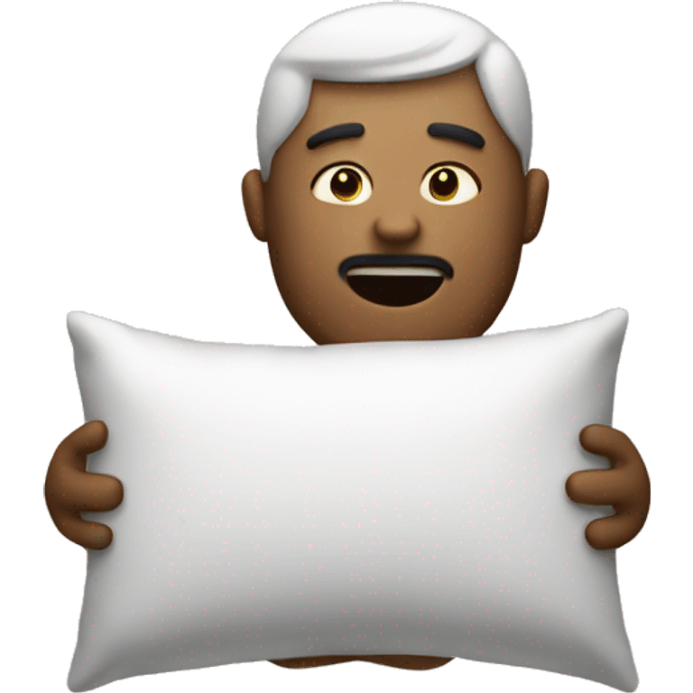 man holding a pillow emoji