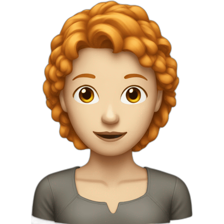 Woman ginger computer emoji