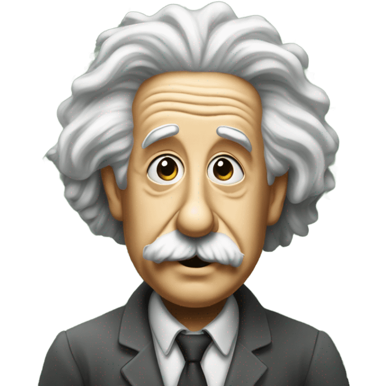 Einstein on the background of a board with formulas emoji