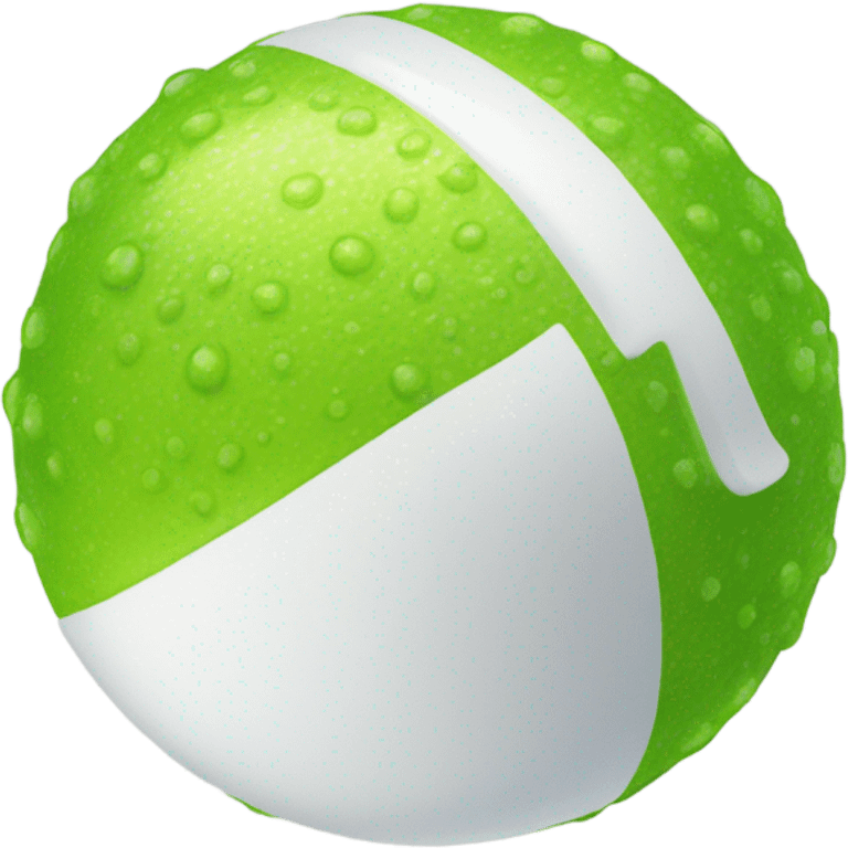 round lime green ball with a white bottle cap emoji