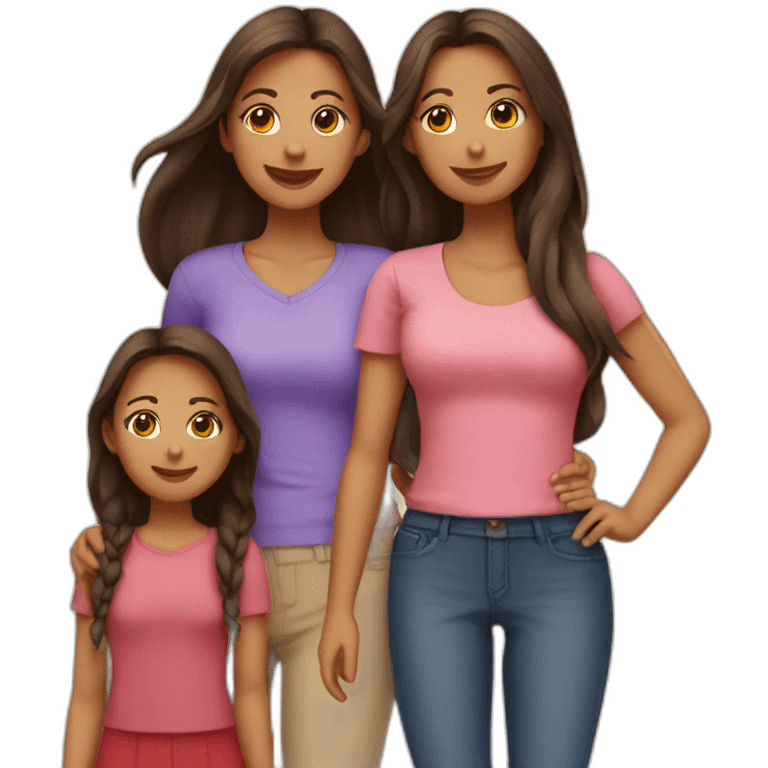 Familia de 5 personas hijas tres emoji