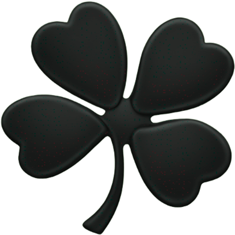 black 5 leaf clover emoji