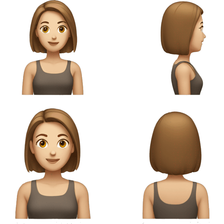 white woman with brown straight hair up to her shoulders emoji