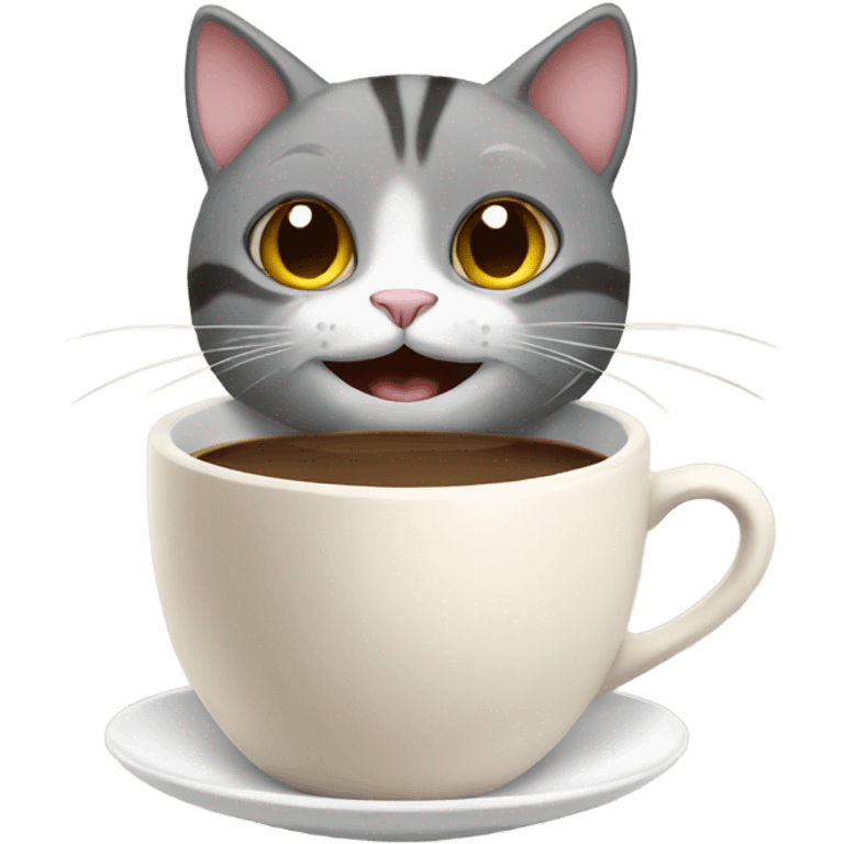 cat enjoying a coffee emoji