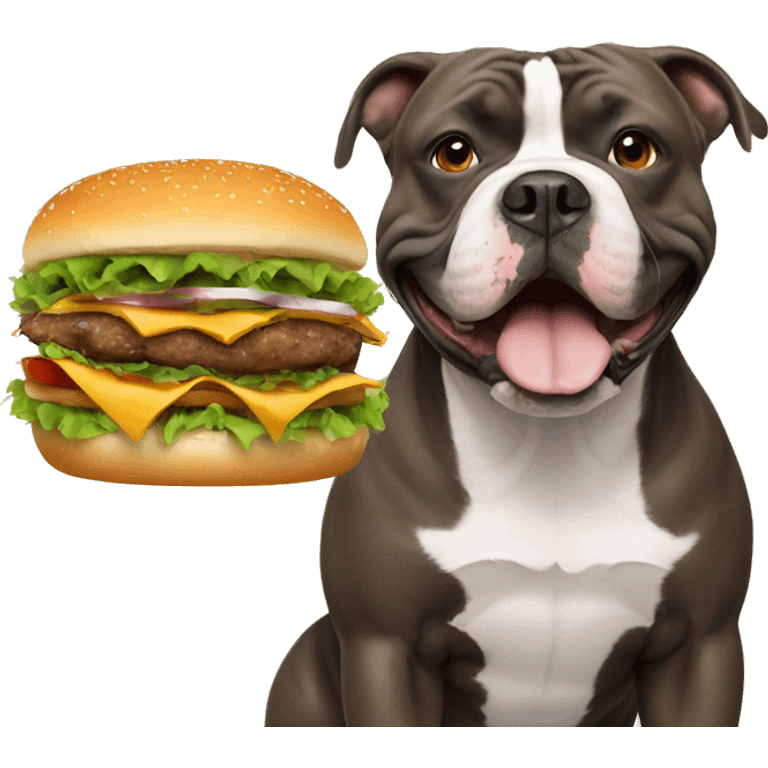 American bully with burger emoji