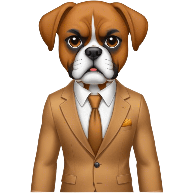 Boxer dog in a suit emoji