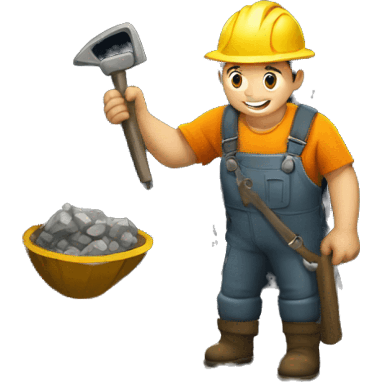 miner in a mine with pick emoji