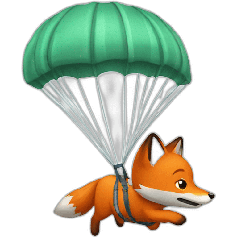 Fox parachute emoji