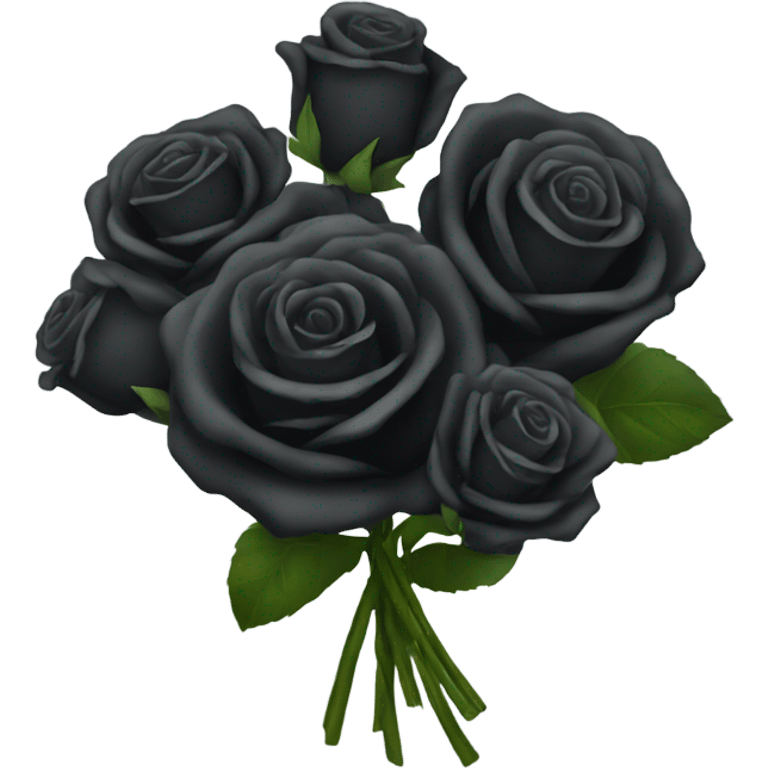 Black rose bouquet emoji