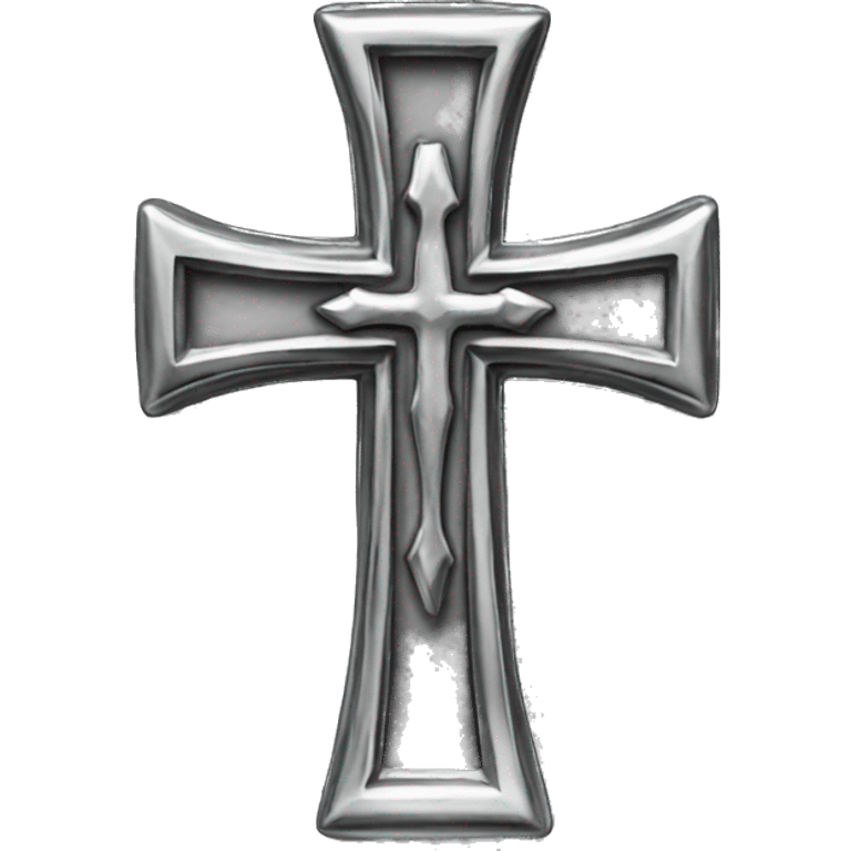 Chrome silver cross detailed emoji