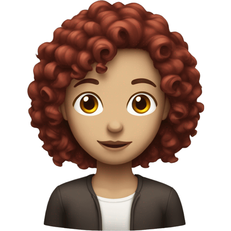 long dark red haired with curly hair and white skin  emoji