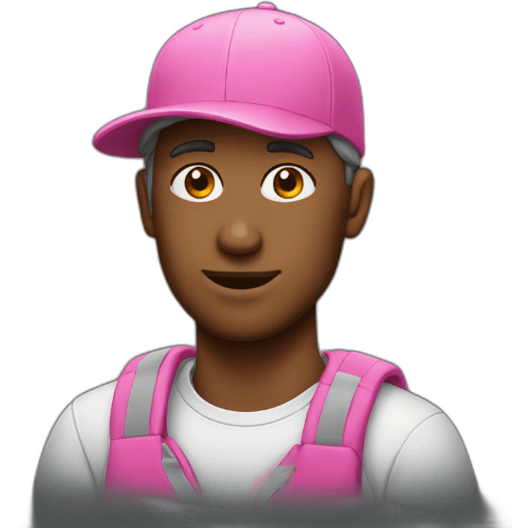 man with a pink cap emoji