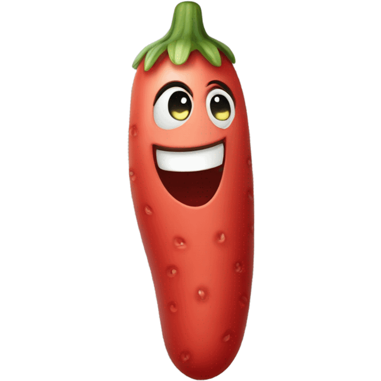 red cucumber whit smile emoji