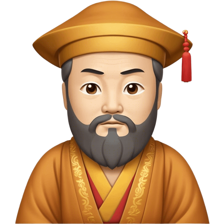 Cinematic Realistic Confucius Portrait Emoji, depicted as a wise ancient philosopher in traditional robes with a serene, contemplative expression, rendered with soft timeless textures and harmonious natural lighting that captures his enduring wisdom. emoji