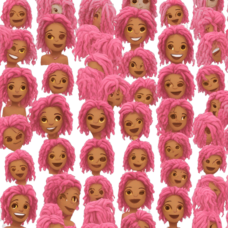 light skinned black girl with pink locs emoji