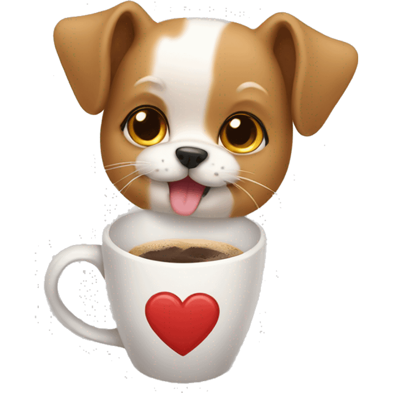 Dog coffee cat Heart emoji