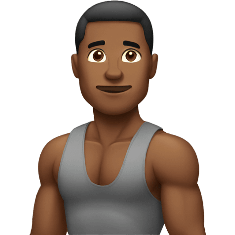 African American Guy with muscles emoji