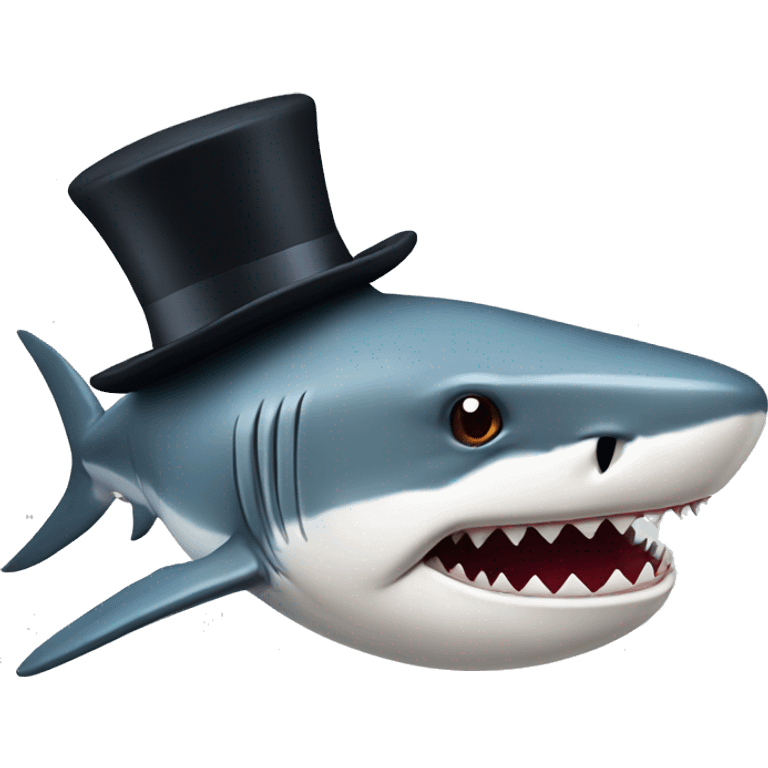 Shark with a top hat  emoji