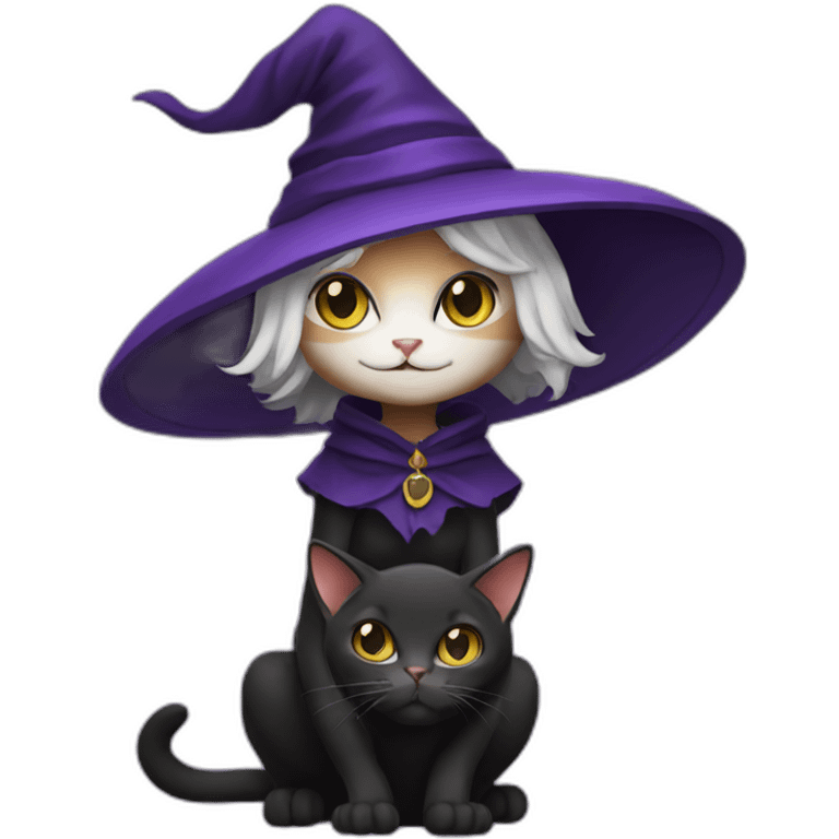 Cat witch emoji