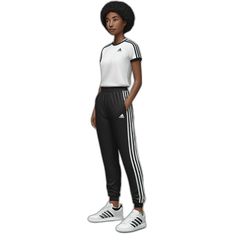 Black and white Adidas track pants emoji