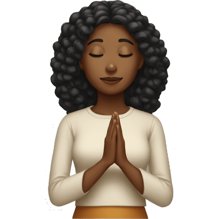 Black woman praying emoji