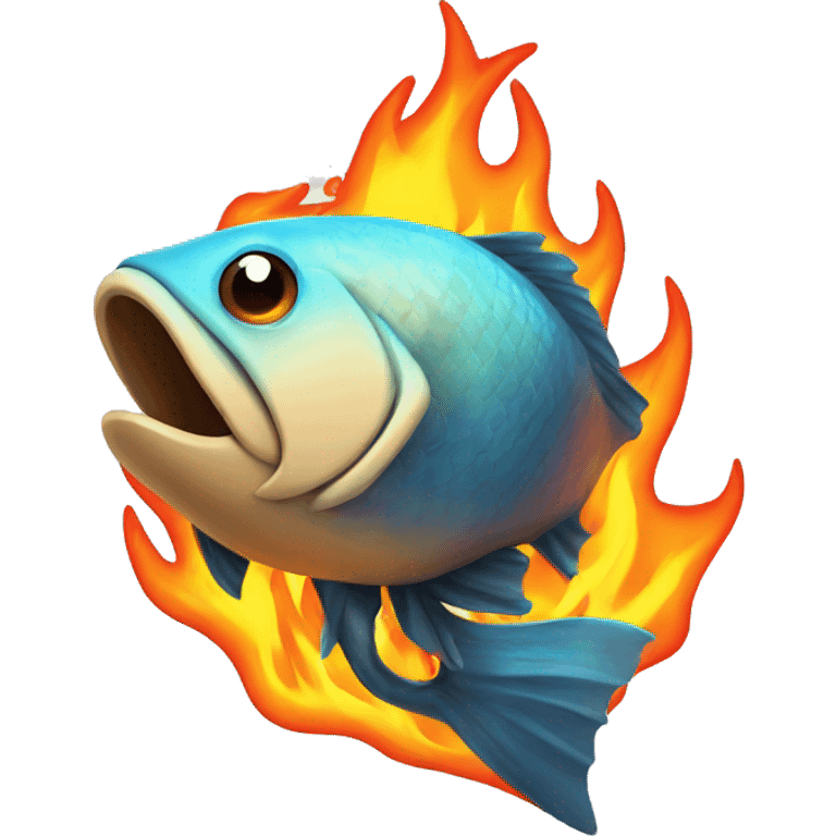 Fish on fire emoji