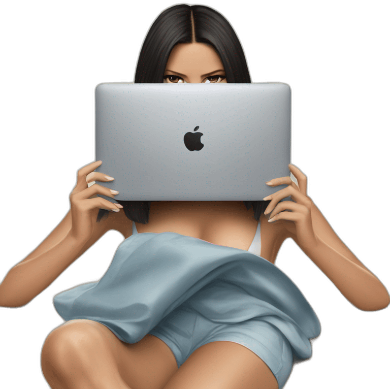 adriana-lima-with-a-macbook emoji