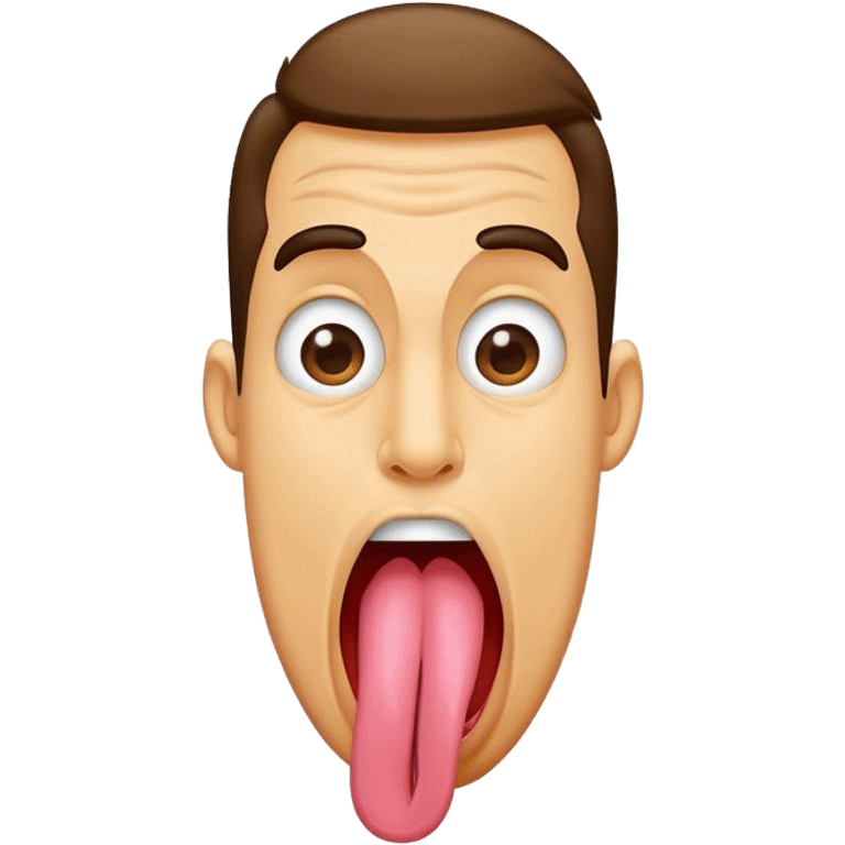 Guy sticking out long tongue emoji