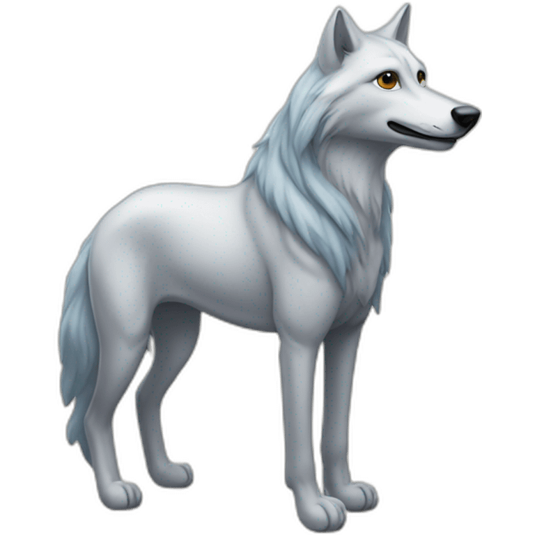 Un loup sur une licorne emoji