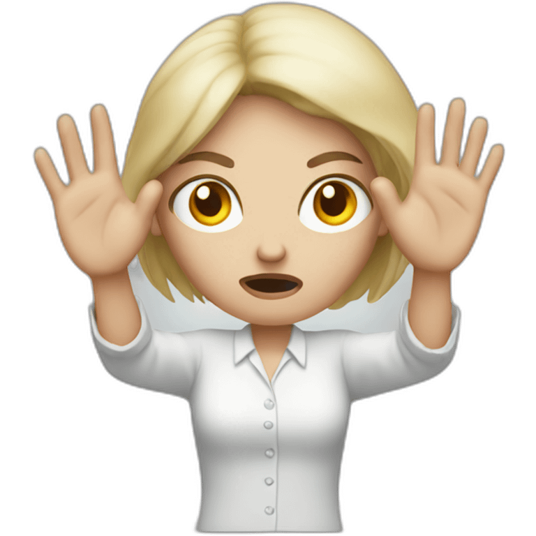 white angry woman who has 4 hands emoji