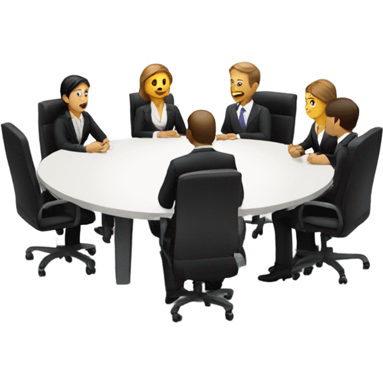 business people sitting at a round table  emoji