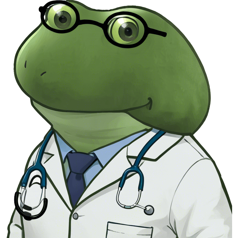 bufo wearing a doctor outfit emoji