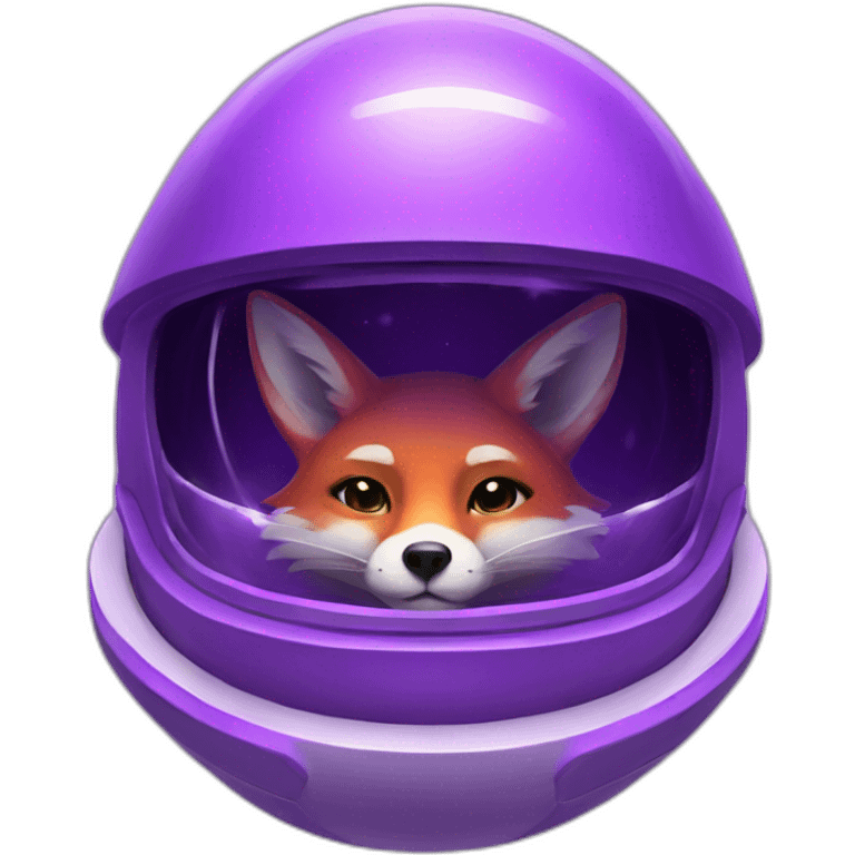 a purple fox in a spaceship emoji