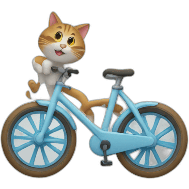 Un chat sur un velo emoji